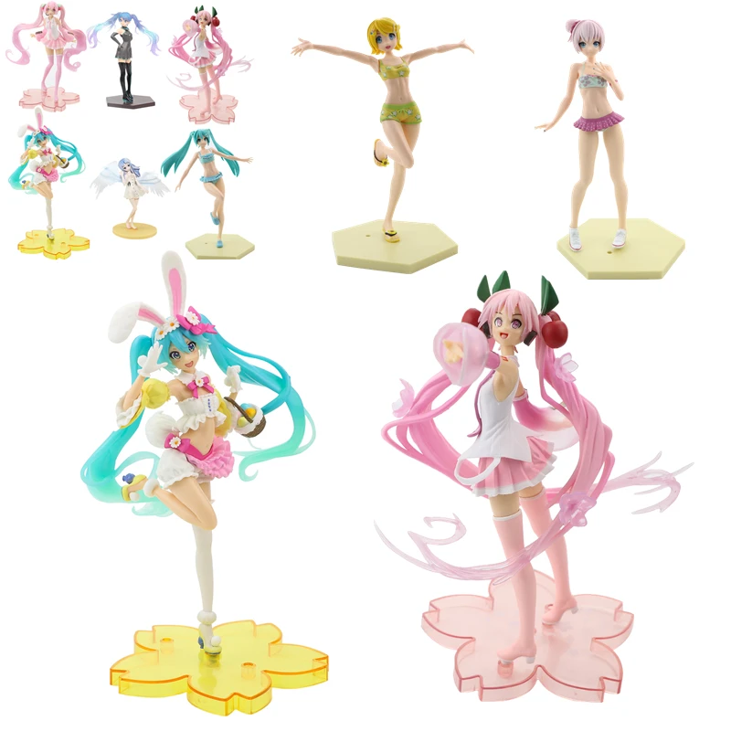 Japão Sakura Miku Chapéusne Anime Figuras De Ação PVC Rosa Kawaii