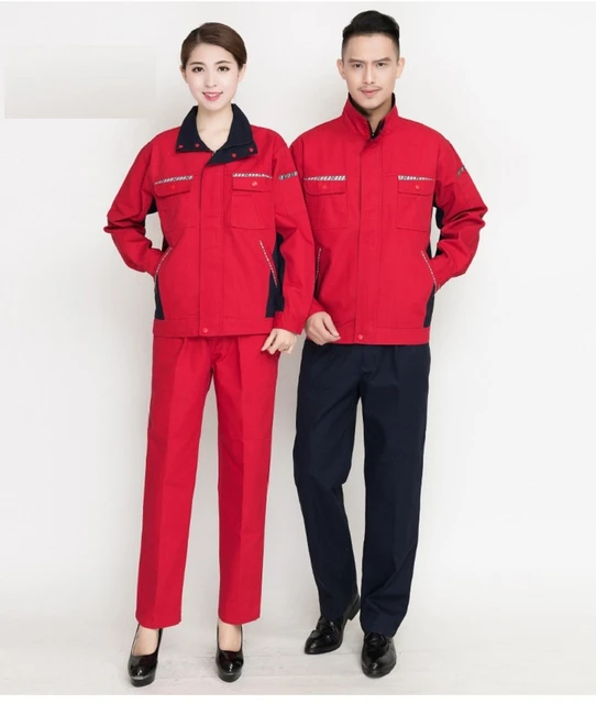 Traje de trabajo de manga larga para hombre y mujer, uniforme de trabajo  resistente al desgaste, conjunto de ropa de trabajo para Taller de fábrica,  bata de otoño - AliExpress