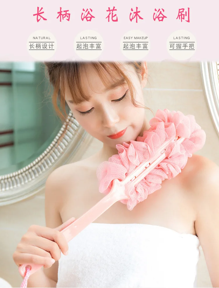 Large Size Long Handle Bath Brush Loofah Extra-large Bath Brush Bathroom Bath Brush Rubbing Towel Brush Bath Rub Back Manufactur
