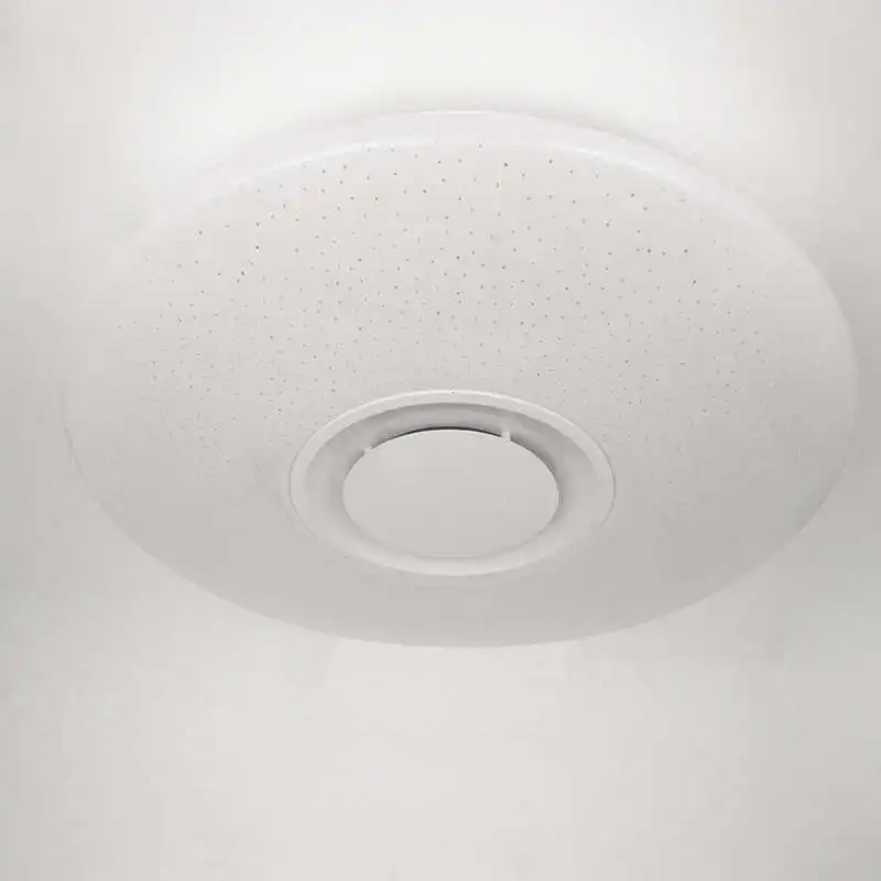 60W Rgb Flush Mount Round Starlight Music Led Ceiling Light Lamp With Bluetooth Speaker, Dimmable Color Changing Light Fixture W