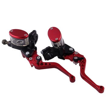 

Universal 7/8" 22mm Motorcycle Clutch Brake Master Cylinder Reservoir Levers Kit Fluid Reservoir Set Aluminum alloy Oval oil cup
