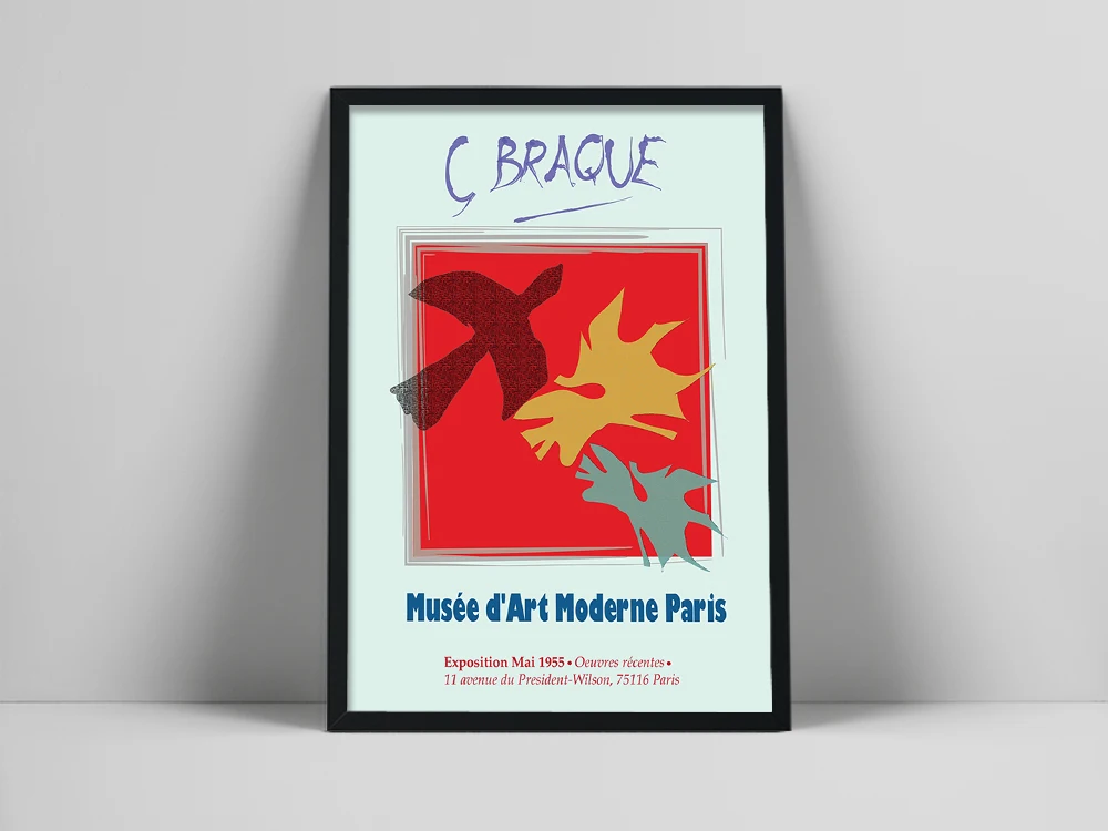 

Braque poster, Georges Braque exhibition print, La liberte poster, cubism, Georges Braque print, Exhibition posteribition