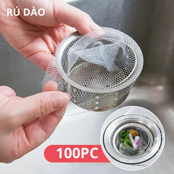 

Kitchen Water Tank Filter Screen Plug Drain Garbage Bag Sink Water Cut Net 100Pcs/Set