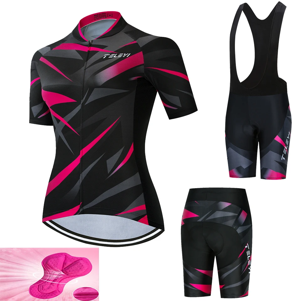 Women Road Bike Clothing Pro Cycling Short Sleeve Jersey Set Bicycle