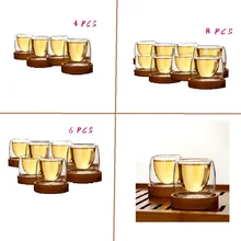 80 мл термостойкая стеклянная чайная чашка с двойными стенками, кофейная чашка, кружки с прозрачной изоляцией, пивное стекло, es чашки, пивная кружка, чашка, посуда для напитков