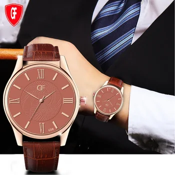 

Men Quartz Movement Watch Fashion Round Dial with Adjustable PU Leather Band LL@17