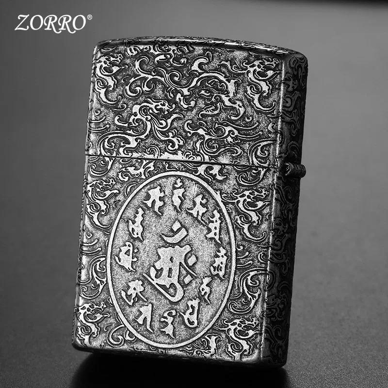 Zorro kerosene custom wind proof lighter Xiangyun Buddha personality creative lighter for boyfriend birthday gift man