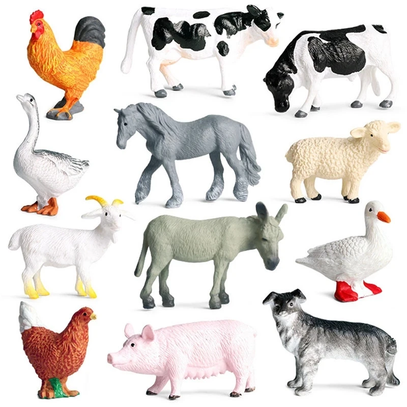 

12Pcs Simulator Wild Animals Action Figrue Model Toys For Kids Puzzle Educational Cartoon Mini Animal Collection Children Gift
