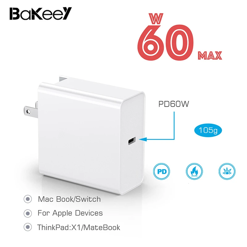 Bakeey PD 60W 65W быстрое устройство для зарядки адаптер для iPhone 8 X XS huawei P30 Xiaomi Mi9 samsung для MacBook-планшетного зарядного устройства