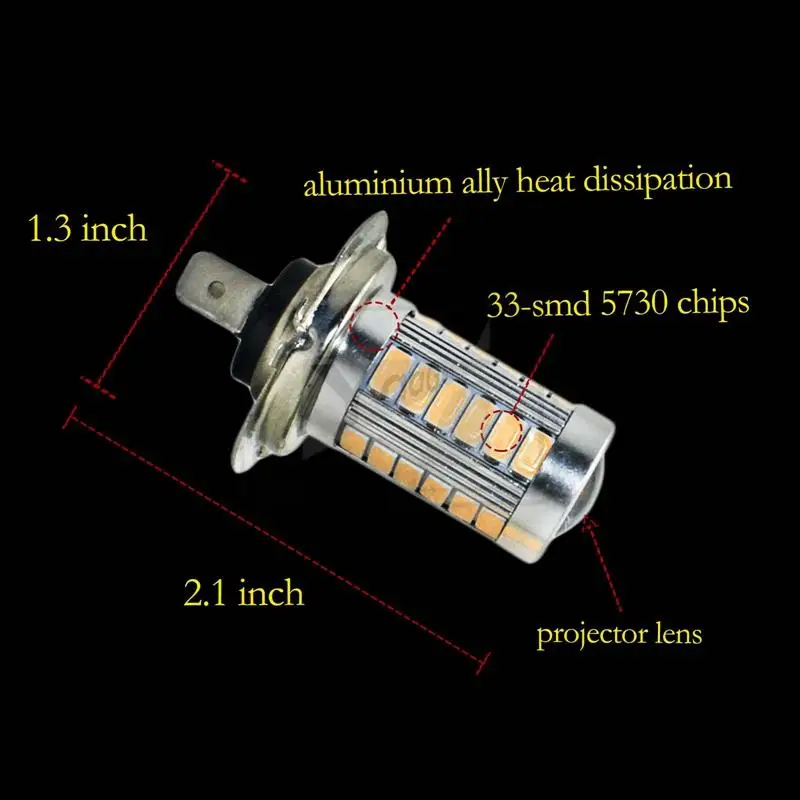 YaaGoo 33SMD фиолетовый розовый H7 светодиодный DC 12 V-24 V автомобильный Грузовик противотуманный светильник 2 шт
