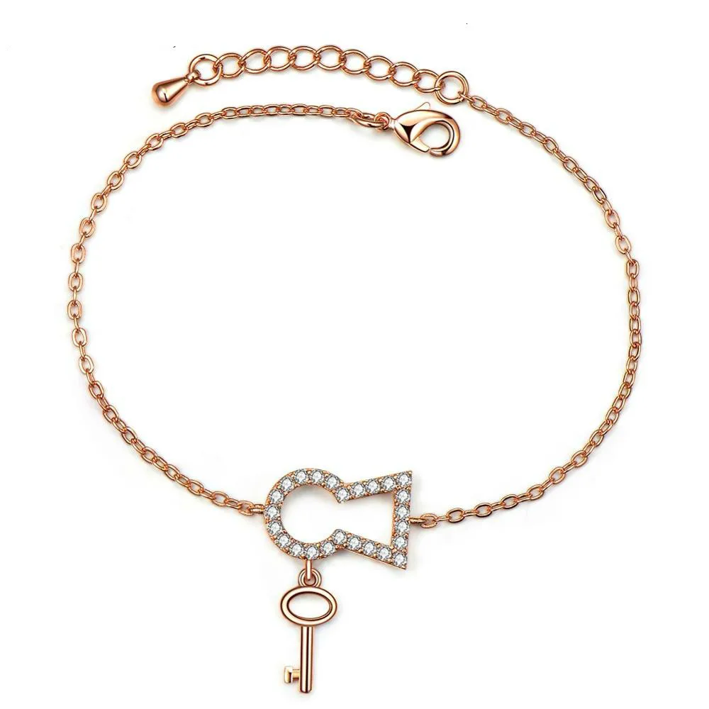 

DEELAN Fashion Key for Refined and Fashioned Women's Jewellery in Gold Pink Women's Color Part of the zircon Crystal Arm Gift