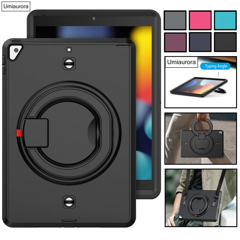 Per Ipad Air 2 3 4 5 10.9 Mini 6 9.7 7Th 8Th 9Th Gen 10.2 Pro 10.5 Custodia Per Tablet Da 11 Pollici Rotazione Anello A Mano Supporto Copertura Antiur