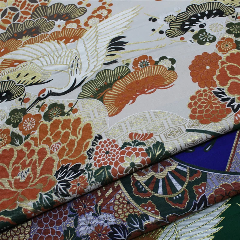 Nw252 Crane Jacquard Dress Fabric Cheongsam Unique Party Evening Dress Stage Decorazione Di Nozze Abbigliamento Accessori Fai Da Te