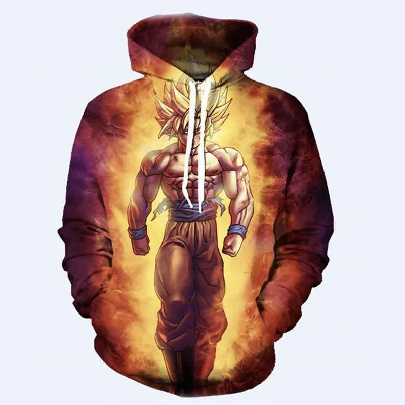 Hip Hop Dragon Ball Z Printed Sweatshirt Men Hoodies 3D Anime Design Streetwear For Male Hoody Autumn Man | Мужская одежда