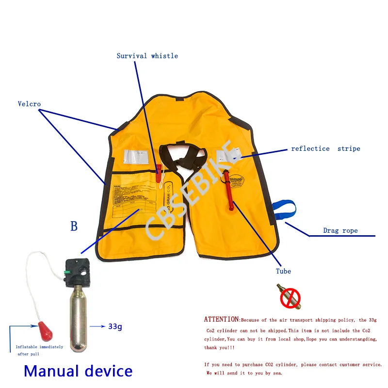 Professional Life Jacket Swiming Fishing Life Vest Manual Inflatable Adult Swimwear Water Sports Swimming Survival Jacket
