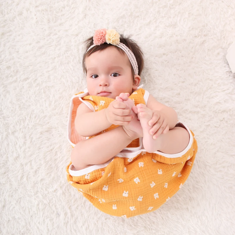 Детская газовая спальная сумка из хлопка, удобная летняя Детская домашняя пижама из хлопка с защитой от пинок, постельные принадлежности для сна, мешок для малышей