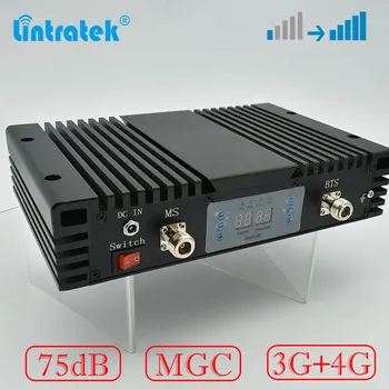 

lintratek 3g 4g repeater 1800 2100 Cellular amplifier WCDMA DCS LTE 4G booster 75dB With ALC MGC Dual band signal bosoter B1 B3