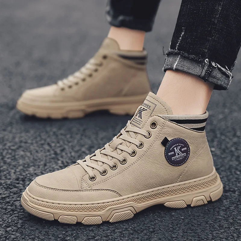 

High Shoes Men Korean-style Versatile Trend MEN'S SHOES Trendy Shoes 2019 Autumn New Style England Retro Men Casual Board Shoes