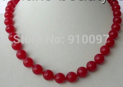 DYY free HH##Astunning 10mm round red natural jade necklace | Украшения и аксессуары