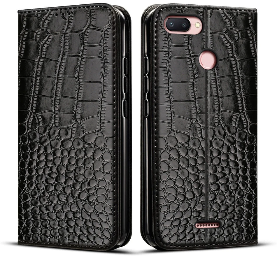 case For Xiaomi Redmi 6 Case Crocodile texture leather Cover Phone Cases For Xiaomi Redmi6 Bumper 6 Coque flip cases for xiaomi blue