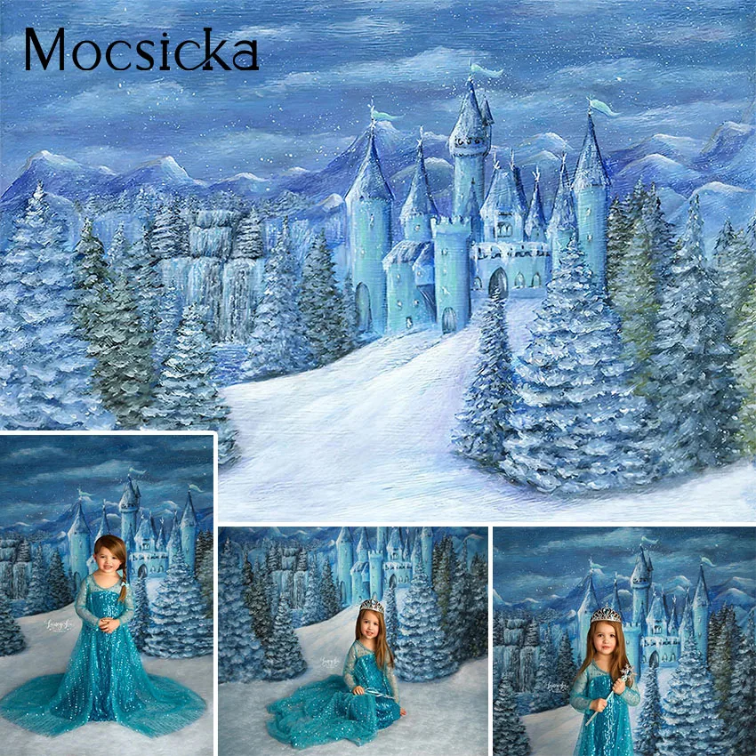 Mocsicka ледяной замок принцесса фон Зимний снег Страна Чудес Новорожденные девочки