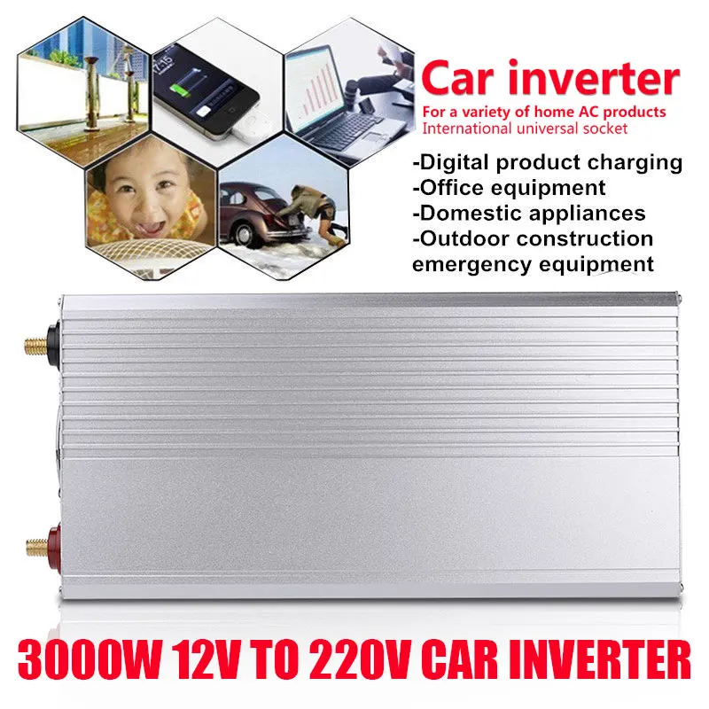 DC 12V к AC 220V Чистая Синусоидальная волна инвертор Сетка СВЕТОДИОДНЫЙ дисплей выход автомобильный преобразователь для питания Прямая