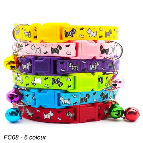 Wholesale 100Pcs Dog Collar With Bell For Dog Adjustable Pet Product Accessories Buckles Cat ID Tag Bow Ties Rabbit Neckties 