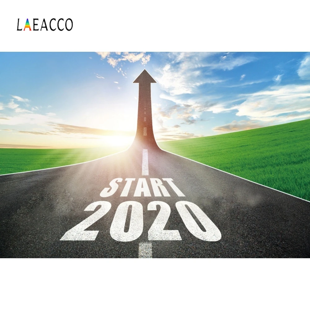 Laeacco 2020 новый год дорога к успеху начните рисовать фоны для фотосъемки