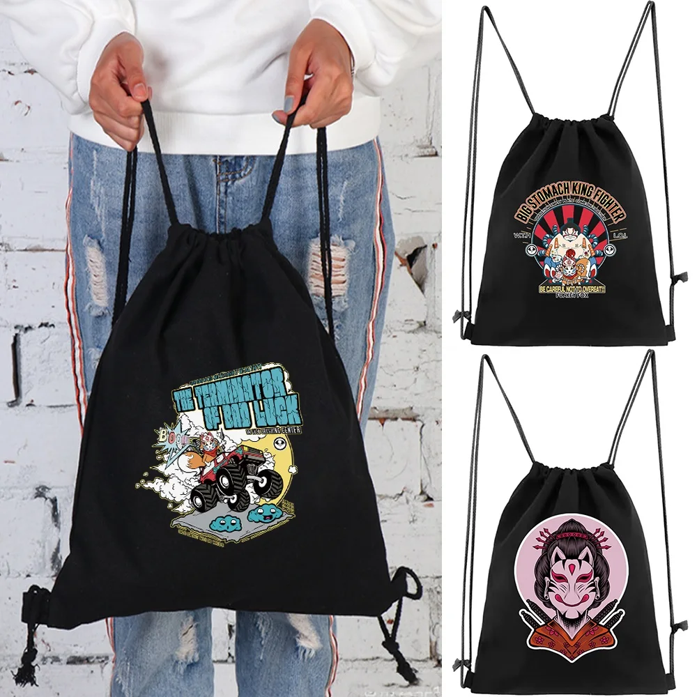 

Gym Sport Drawstring Backpack Travel Storage Package Lightweight Backpack School Bags Canvas Portable Travel Outdoor Beach Bag