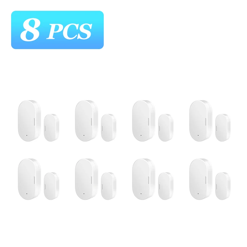 1/5/8pcs Tuya Zigbee Smart Door Window Sensor APP Remote Real-time Monitor Home Automation for Alexa Google Home,Anti-theft 