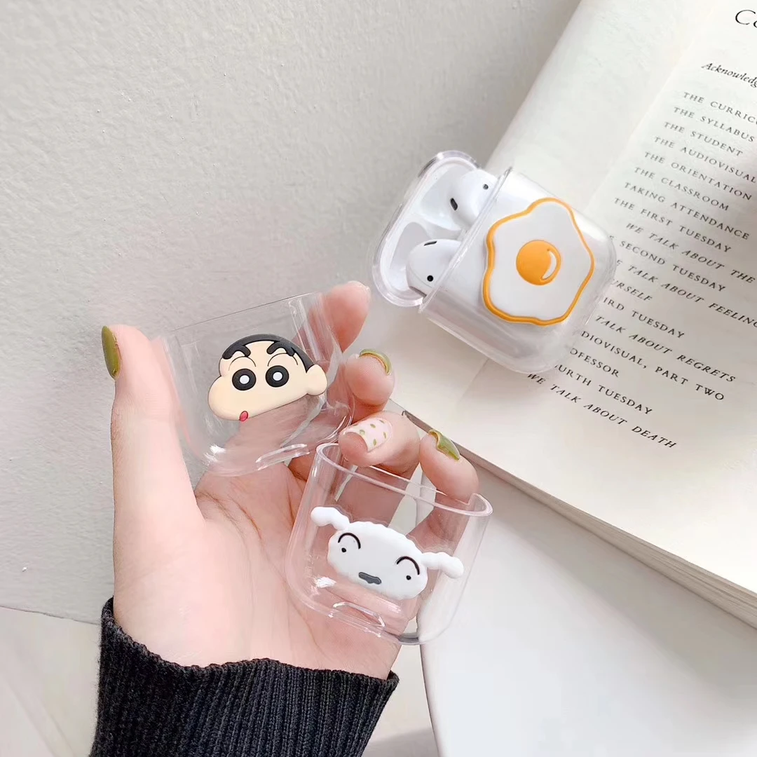 Милый чехол для наушников с 3D рисунком для Apple Airpods чехол 2/1 чехол Простой Прозрачный чехол для наушников Защитный чехол для Airpods