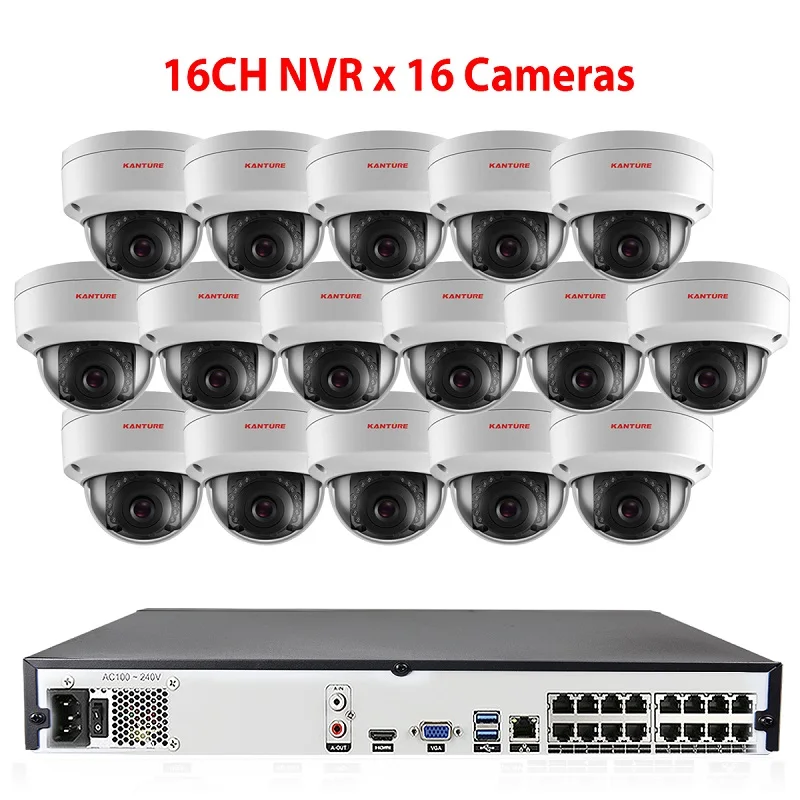 KANTURE H.265+ CCTV 16CH 5MP POE NVR система аудио 3MP IP66 Антивандальная камера безопасности для помещений и улицы комплект видеонаблюдения - Цвет: 16CH NVR x 16 Camera