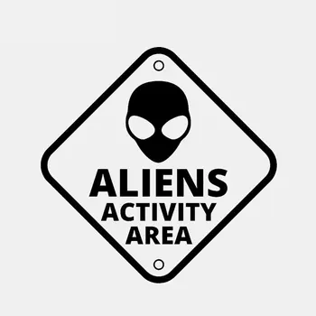 

Car Stickers Funny and Funny Alien Activity Area UFO Funny Car Stickers Car Decoration Accessories Decal Black/white, 15cm*15cm