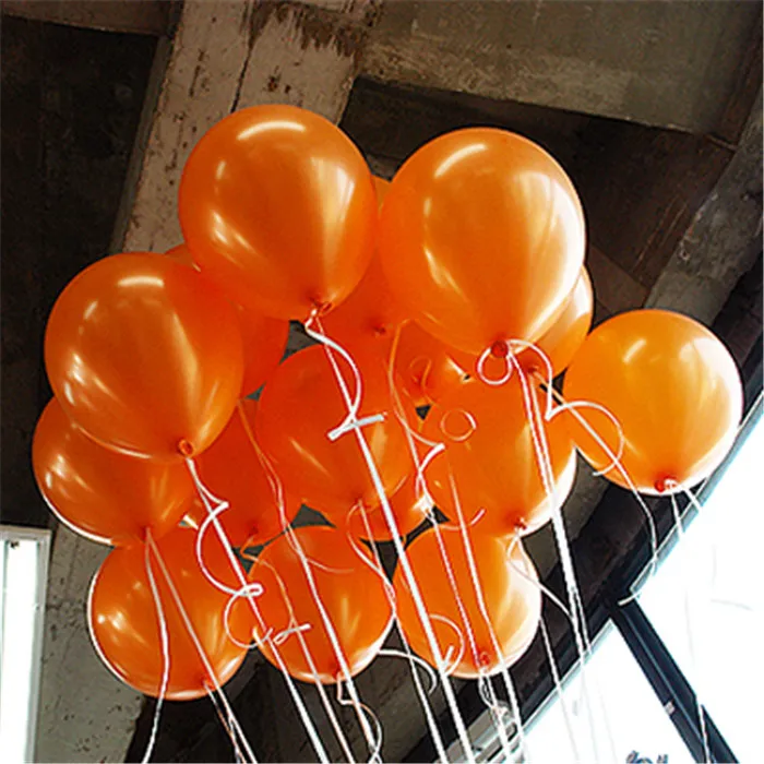 100 шт/50 шт./компл. день рождения воздушные шары латексные воздушные шары золотой красный розовый синий Свадебный шар мяч детские игрушки жемчуг воздушные шары - Цвет: Оранжевый