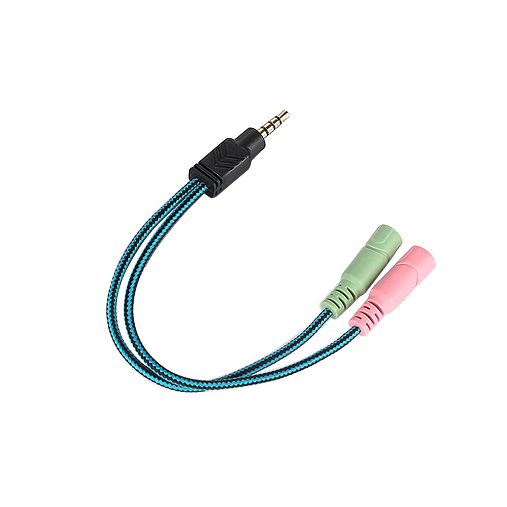 3.5mm Jack Cable Headset Adapter Y Splitter Audio 2 Female to 1 Male for Laptop PS4 Phone for Xbox Earphone Headphone