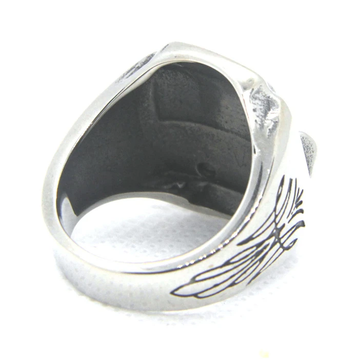 Drop Ship Ride Free Skull Ring 316L Stainless Steel Spanner Biker Skull Ring 3