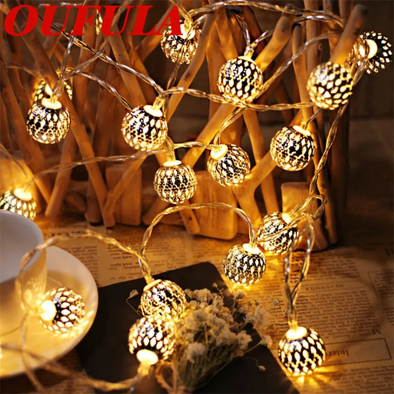

DLMH LED Light String Hollow Ball Christmas Ball Battery Box Romantic Holiday Decoration Lamp
