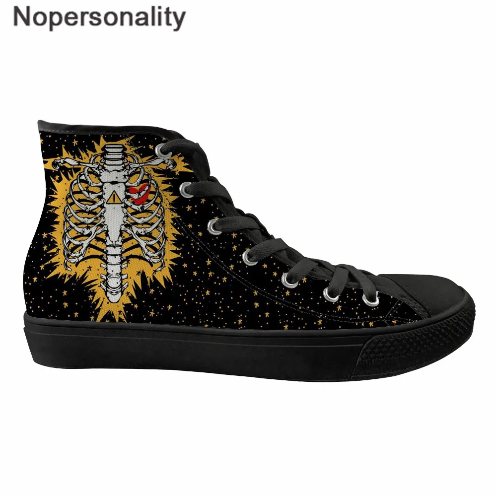 Nopersonality/черные ботинки с черепом в стиле панк; Индивидуальные кроссовки для подростков; модная Уличная обувь; Мужская парусиновая обувь с высоким берцем; Zapatillas - Цвет: LH1233Z38