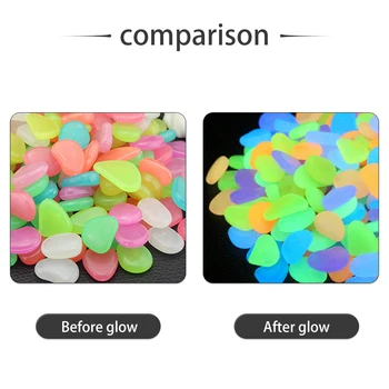 

100PCS Glowing Stones For Decorations Fish Tank Aquarium Luminous Stone Zen Garden Stones Rocks Glow in the Dark Pebbles