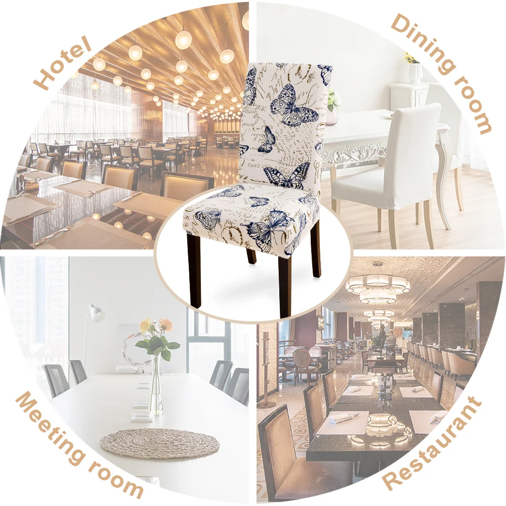1/2/4/6 шт. чехлы на кресла стрейч чехлы из спандекса эластичная сиденье чехлы на стулья для ресторанов банкета Обеденная