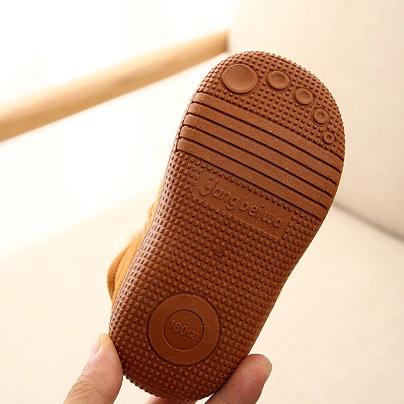 Winter Kids Home Boots Shoes Cartoon Children's Slippers Kids Girls Shoes Plus Velvet Anti-slip Boys Slippers Girls Snow Boots