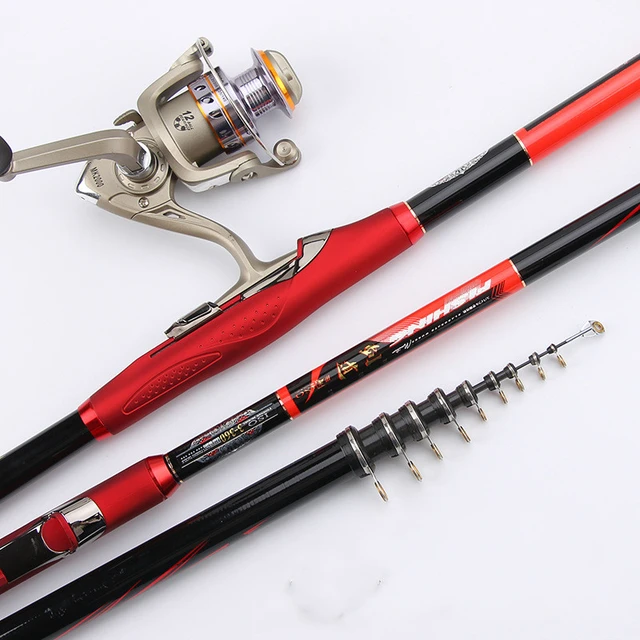 3# Rock Fishing Rod Portable Rotary Fishing Olta 3.6M 4.5M 5.4M 6.3M Fishing  Peche Tough Carbon M Power Telescopic Vara De Pesca - AliExpress