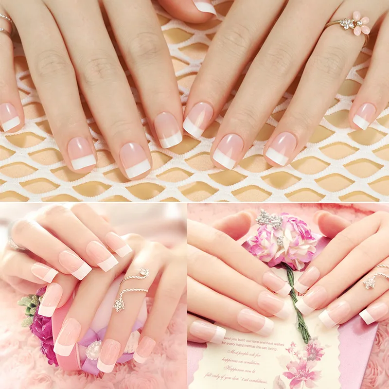 MIZHSE White And Pink Nail Gel Polish French Manicure Set With French Nail Tip Guide Soak Off 18ml Gel For Professional Nail Art 5