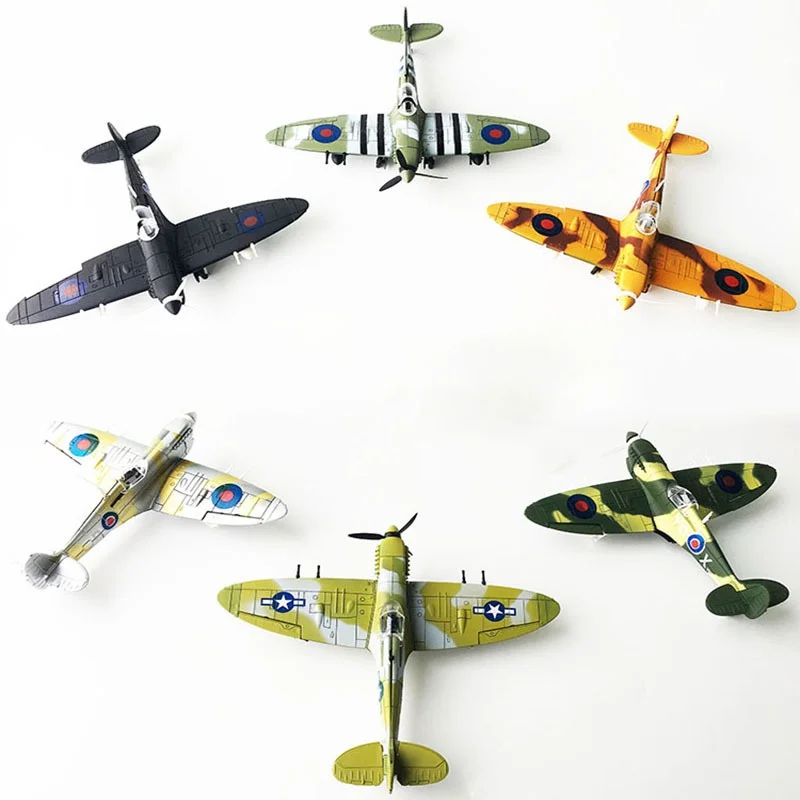 

Gifts for the New Year 4D Spitfire Intercept Fighter Painted Version 1:48 Military Assembled Model Aircraft Educational Toys