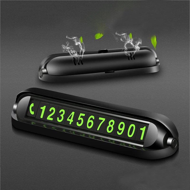 Aromatherapy-Accessories Car-Sticker Phone-Number-Plate Parking-Card Temporary Luminous Car