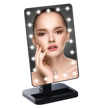 

Black Adjustable 20 LED Light Beauty Cosmetic Make Up Illuminated Desktop Stand Mirror With Exquisite Magifying Glass