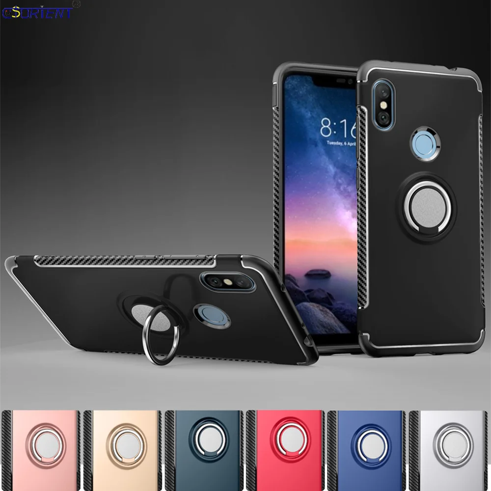 Finger Ring Case for Xiaomi Redmi Note 6 Pro Shockproof Hybrid Armor Cover Xiomi Xaomi Red Mi Note6 6Pro Fitted Phone Cases | Мобильные