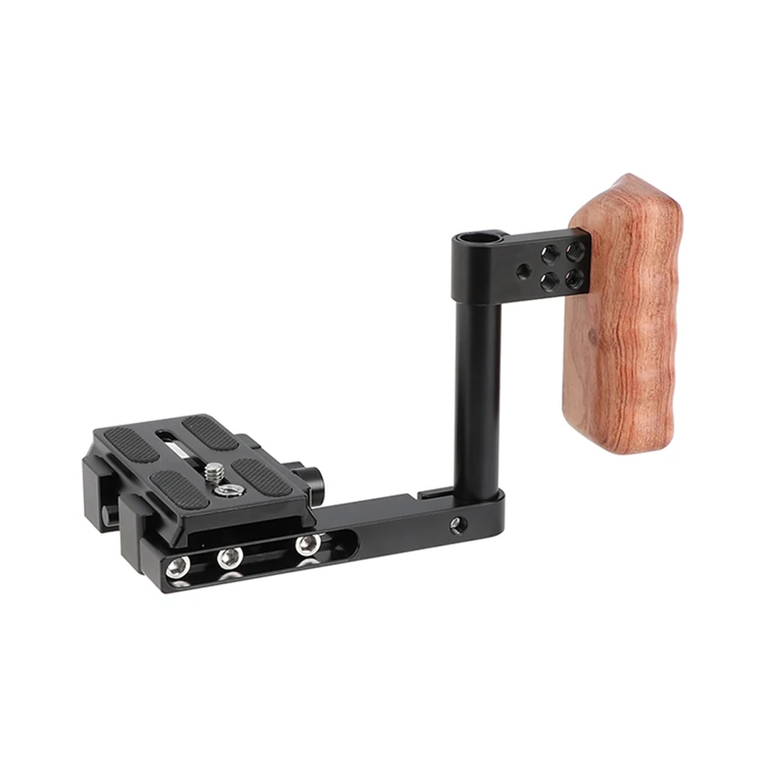 Простой держатель камеры CAMVATE с быстроразъемной пластиной Manfrotto и левой деревянной рукояткой
