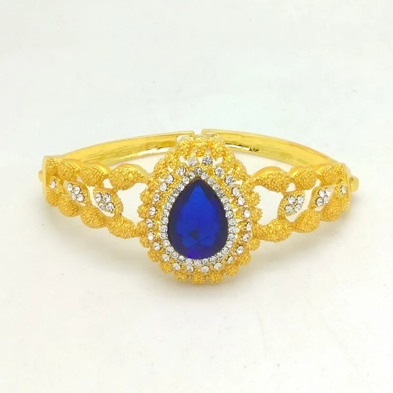 Kingdom Ma Wholesale African Fashion Bridal Accessories Nigerian Wedding Jewelry Brand Dubai Gold-Color Crystal Jewelry Sets