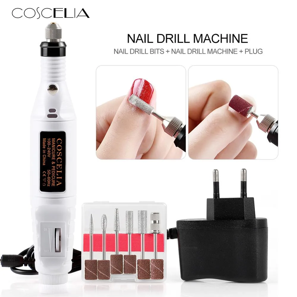  1set Power Professional Electric Manicure Machine Nail Pen Shape Pedicure File Polish Tool Feet Car